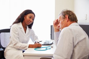 Doctor telling patient bad news