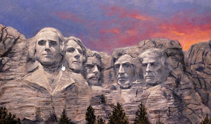 A close-up of Mount Rushmore National Memorial  Description automatically generated